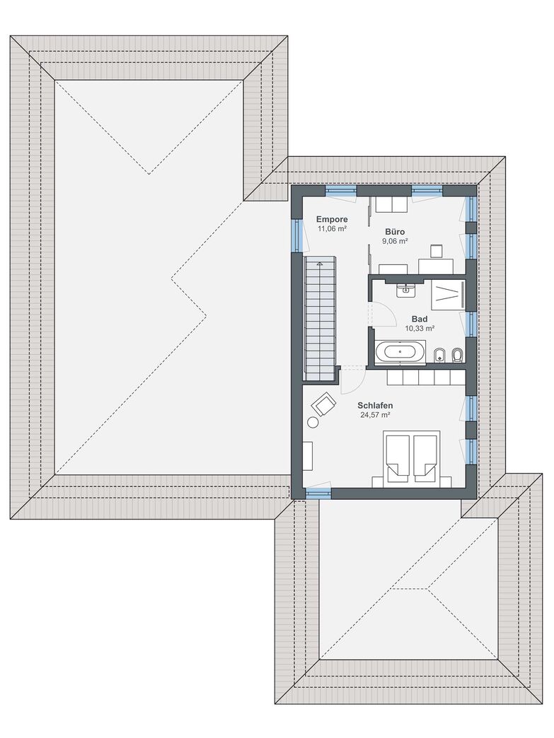 Grundriss aufgestockte Etage