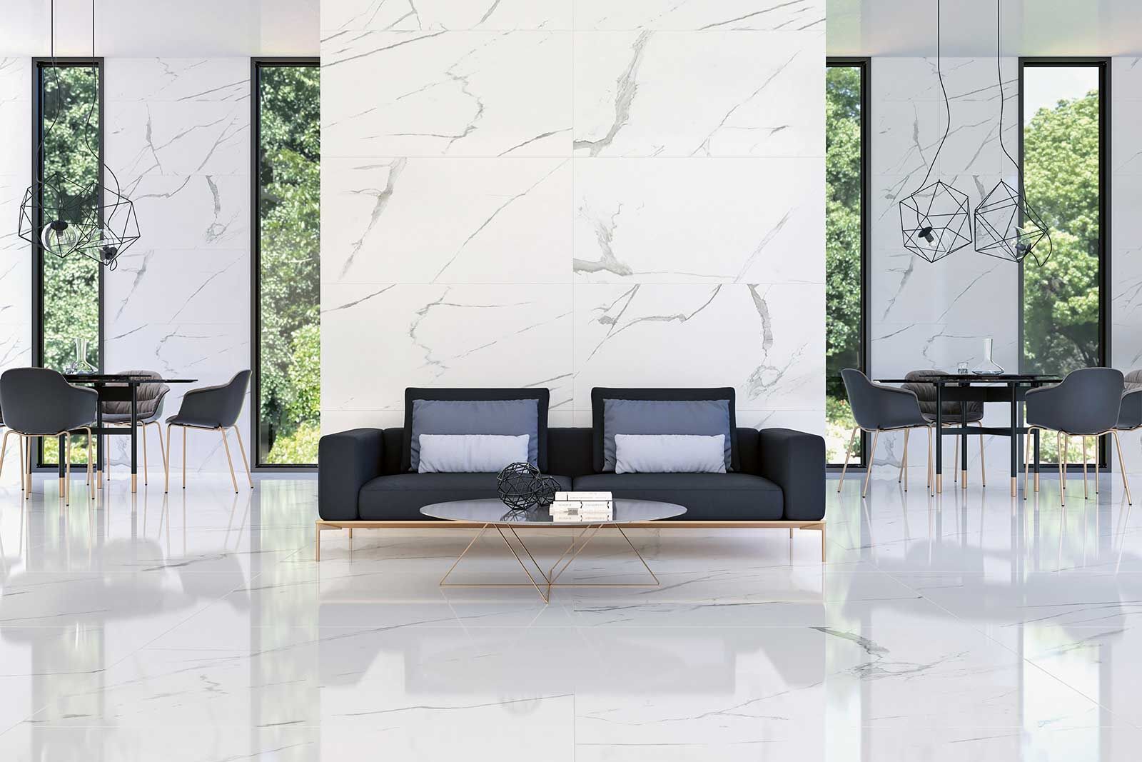 Keramik ist äusserst vielseitig und kann fast jede Optik annehmen – zum Beispiel Marmor, Kork, Quarzstein oder Schiefer.