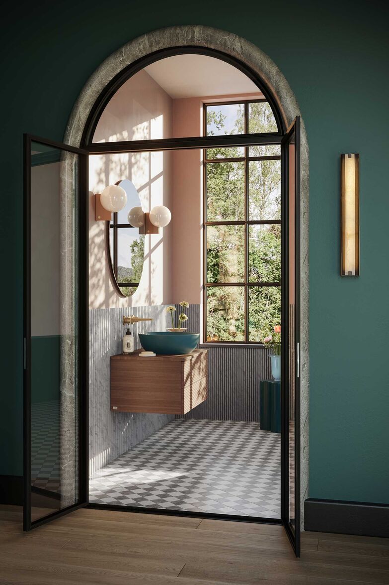 Aufsatzwaschbecken erinnern an die Waschschüsseln vergangener Zeiten, als man sich noch mit Kanne und Schale wusch, und verbinden diese Optik mit moderner Badtechnik. Diesem Prinzip folgt die Kollektion «Artis» von Villeroy & Boch. Die Aufsatzwaschbecken sind in vier einfarbigen Varianten mit mattem Finish sowie in zehn zweifarbigen Kombinationen erhältlich. Hinzu kommen vier Formen: rund, oval, rechteckig und quadratisch. So lässt sich das Badkonzept individuell an die eigenen Vorlieben anpassen. pro.villeroy-boch.com