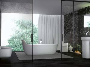 Die freistehende Badewanne aus der Kollektion «Prime» von Knief besticht durch ihr aussergewöhnliches Design. Zusätzlich begeistert die matte und sanfte Oberfläche. BMS Building Materials Suisse.